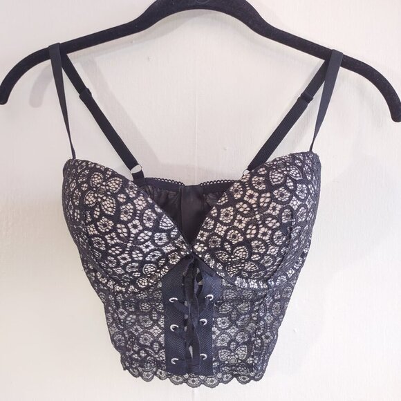 Victoria Secret Lace Bustier Corset Whimsigoth Indie Coquette Size 32 DD NWOT - Picture 3 of 12